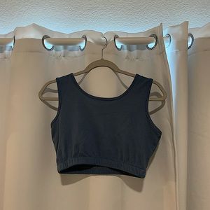 super soft cotton dark blue athletic crop top